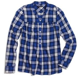 Madewell Plaid Smocked Popover Boyshirt